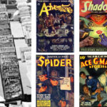 Here’s a closeup of some of the pulps from the previous photo, alongside color images of the same covers. Here’s a closeup of some of the pulps from the previous photo, alongside color images of the same covers.