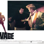 Doc Savage (Ron Ely) punches one of Captain Seas’ henchmen (Dick Durock) in George Pal’s 1975 film, Doc Savage: The Man of Bronze.