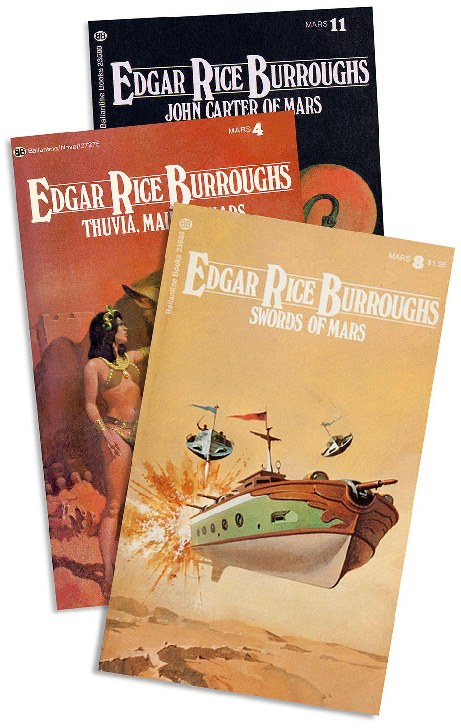 Paperback versions of Edgar Rice Burroughs’ John Carter of Mar series. Paperback versions of Edgar Rice Burroughs’ John Carter of Mar series.