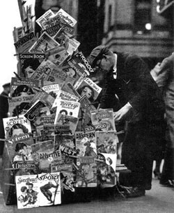 Pulp magazines for sale in New York in November 1939. Pulp magazines for sale in New York in November 1939.