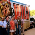The Girl’s Gone Wild bus parked outside the Pulpcon hotel, but the girls never showed up at the con. Nonetheless, Patrick Cranford, from left, Bill Thinnes, Duane Spurlock, Bill Mann, Lohr McKinstry and David Kalb got a laugh outside the bus.